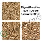 Crisolini in offerta. Miyuki Pack Galvanized Gold 8, 11 e 15.