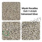 Crisolini in offerta. Miyuki Pack Duracoat Galvanized Silver 8, 11 e 15.