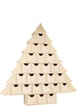 Calendario dell'Avvento Artemio in Legno Grezzo Sagomato ad Albero - Nuovo