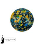 Cabochon par Puca 14 mm Enamel Blue Yellow 1 pz
